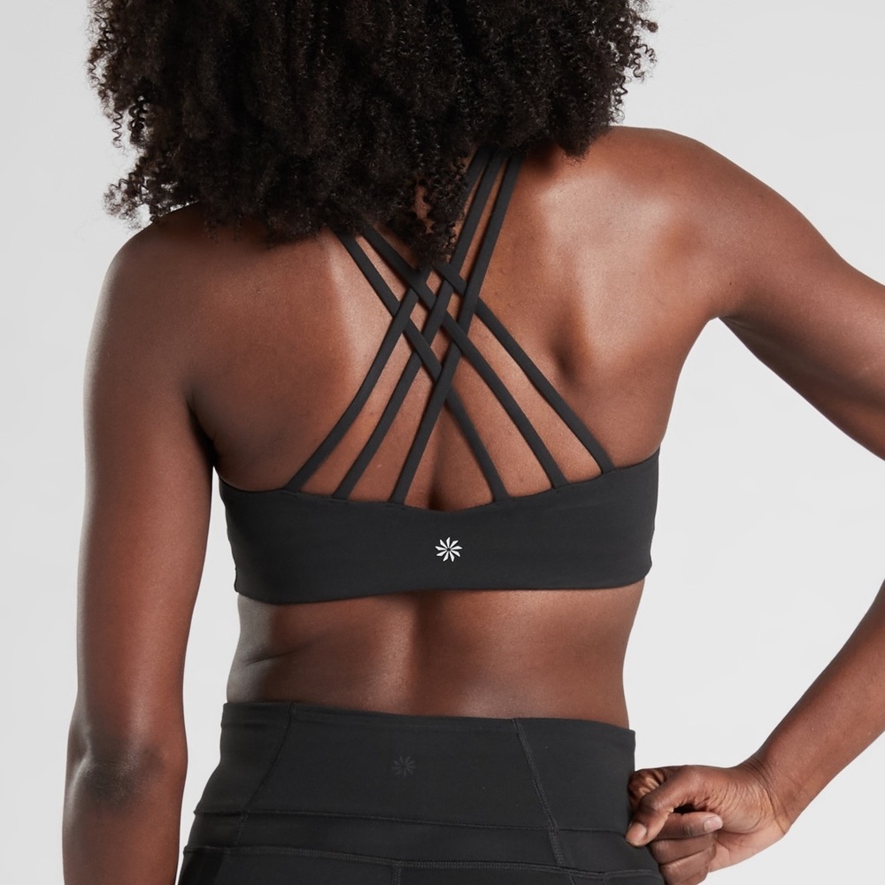 NWT Athleta Black High Neck Hyper Focused Bra - Picture 2 of 12